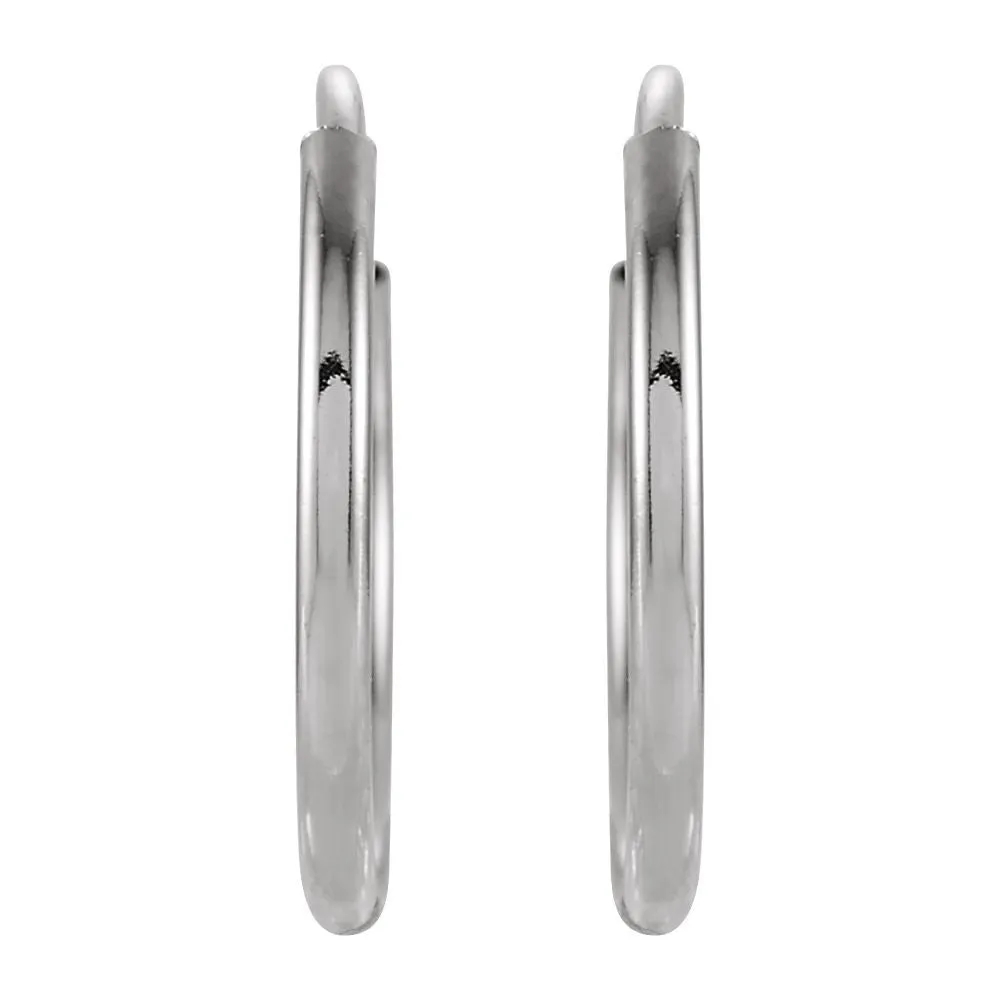 14k White Gold 10mm Endless Hoop Earrings