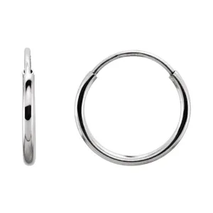 14k White Gold 10mm Endless Hoop Earrings