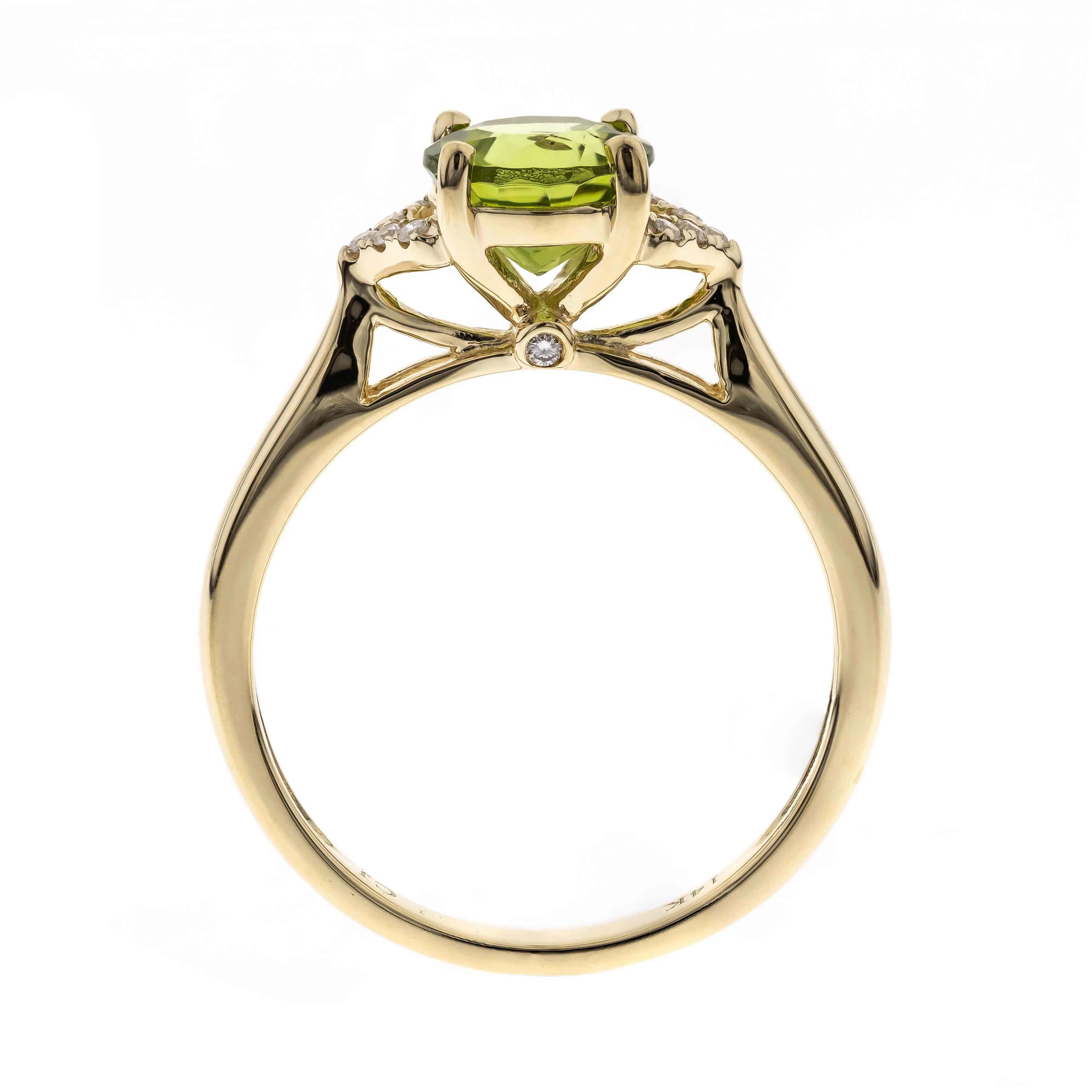 14K Yellow Gold Peridot Ring