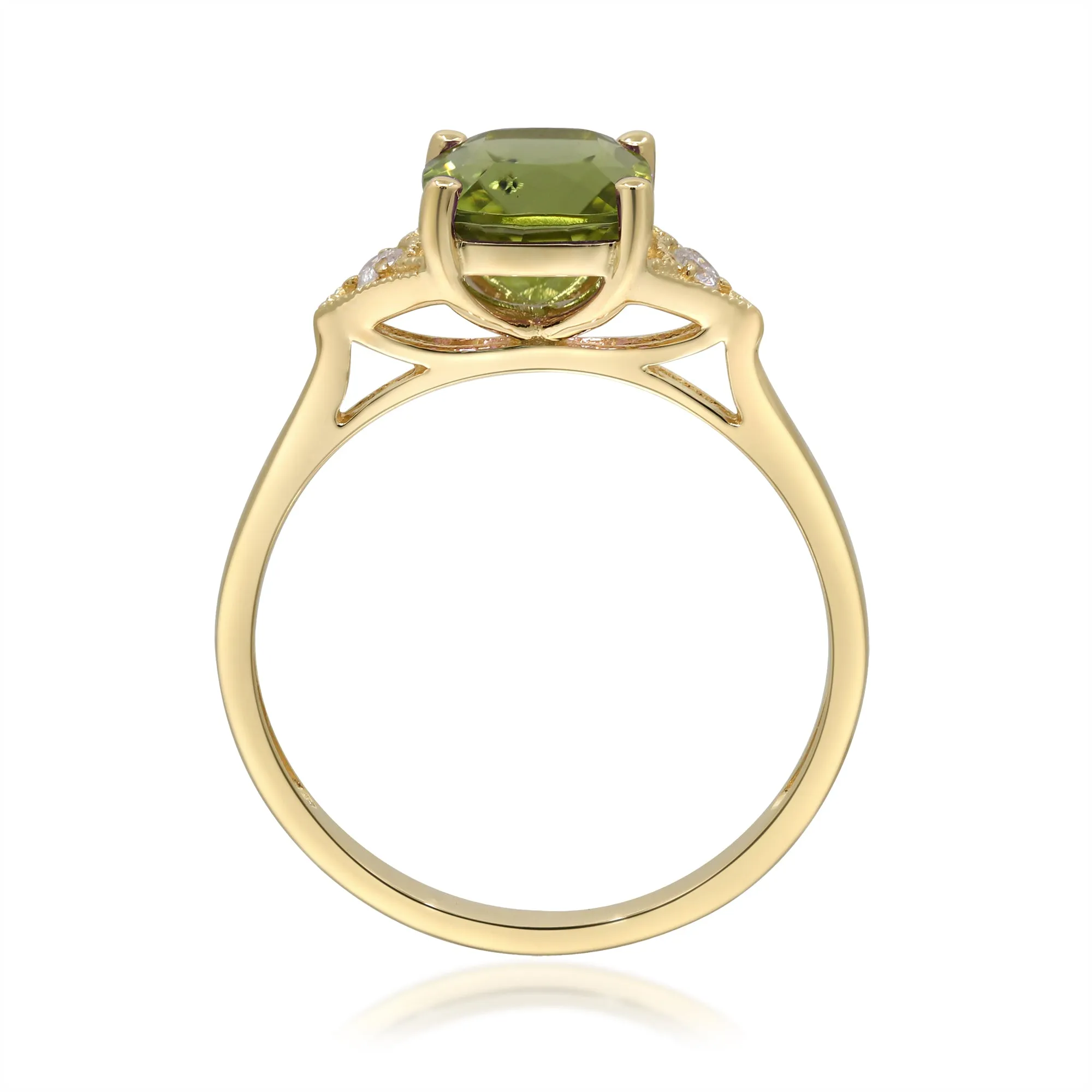 14K Yellow Gold Peridot Ring