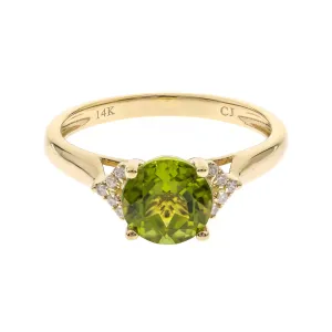 14K Yellow Gold Peridot Ring
