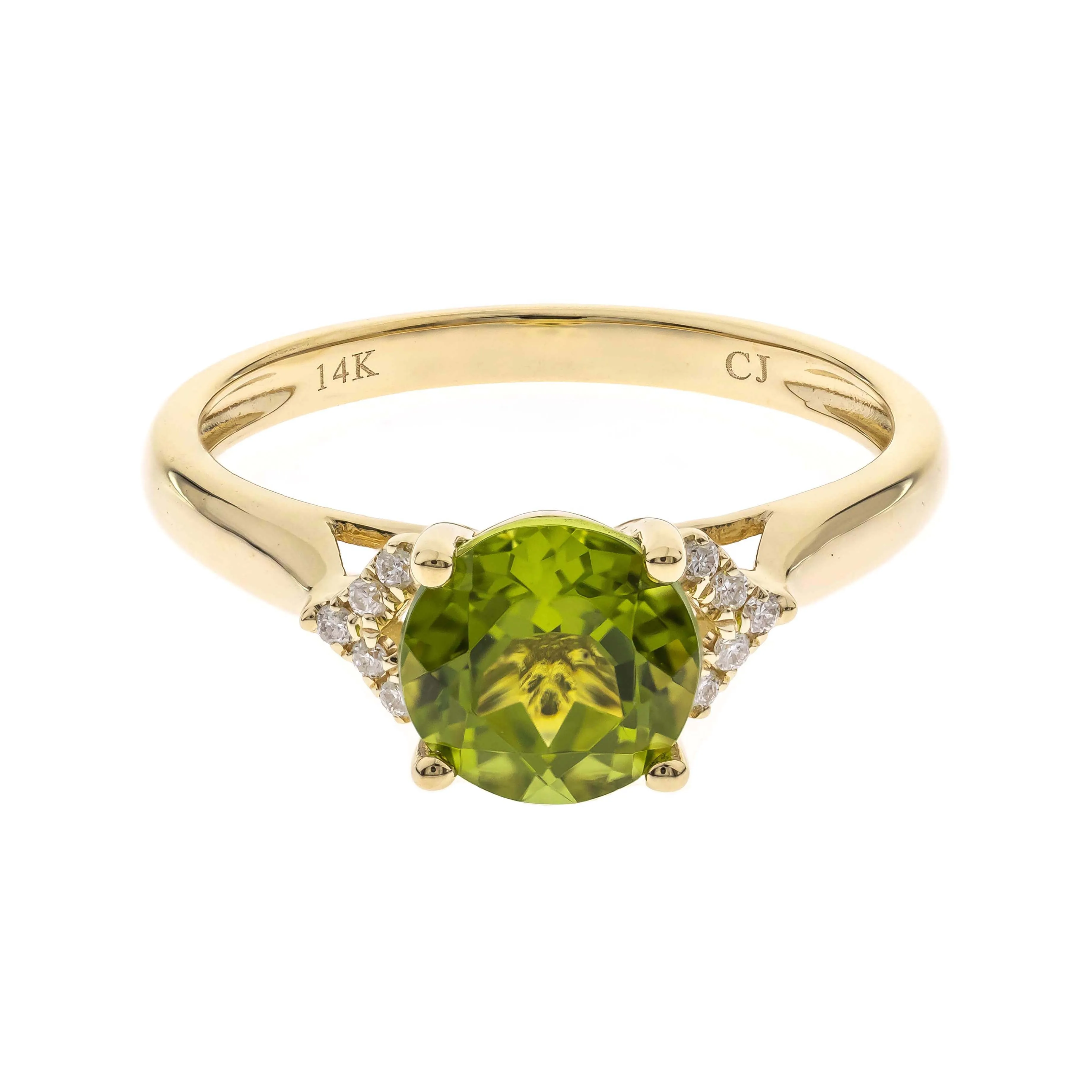 14K Yellow Gold Peridot Ring