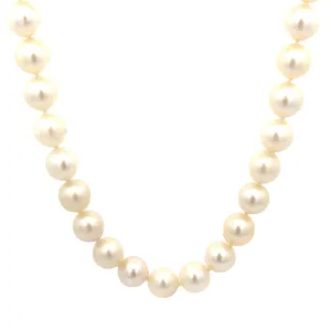 14k Yellow Gold Salt Water 9mm Pearls 25" Length