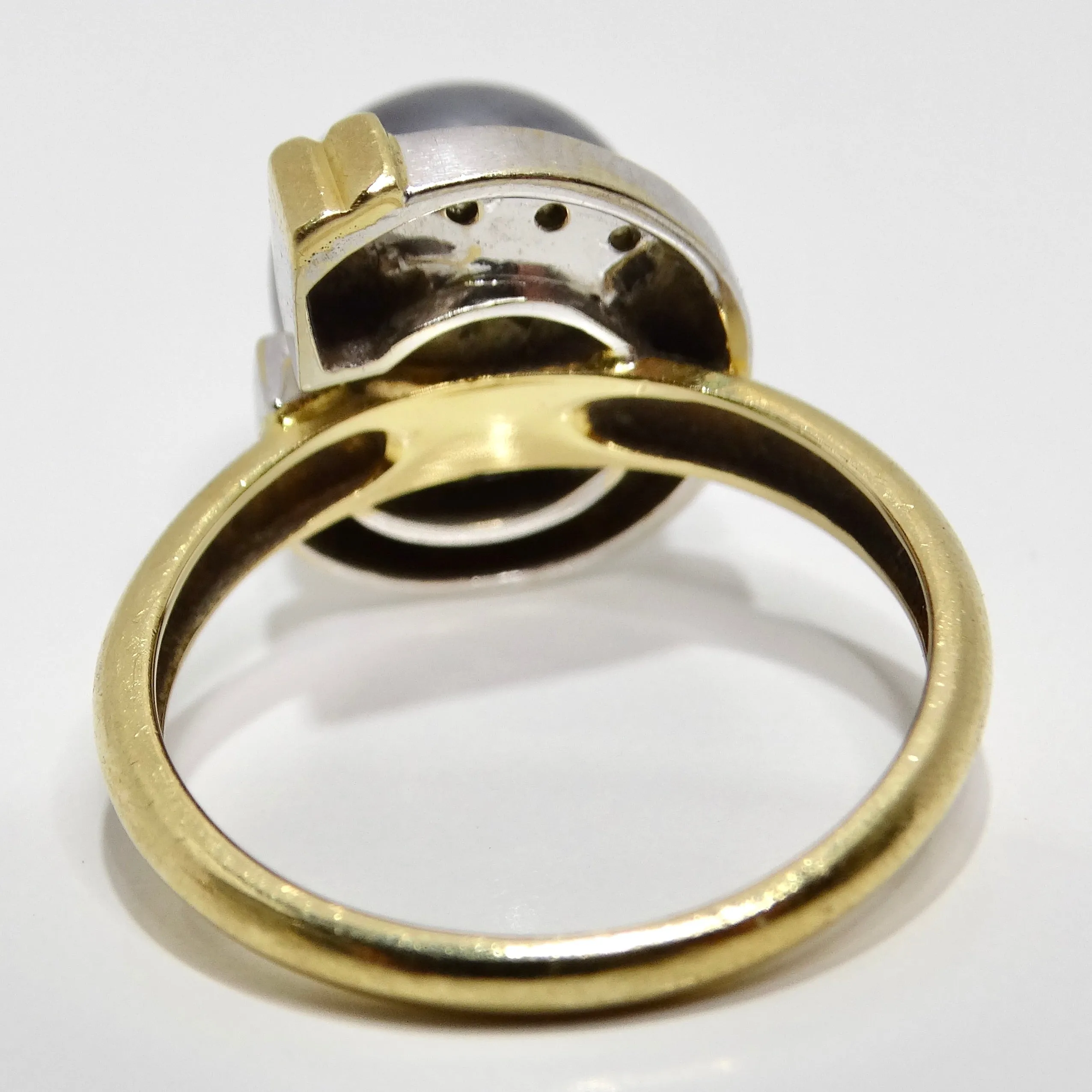 18K Gold Black South Sea Pearl Diamond Ring
