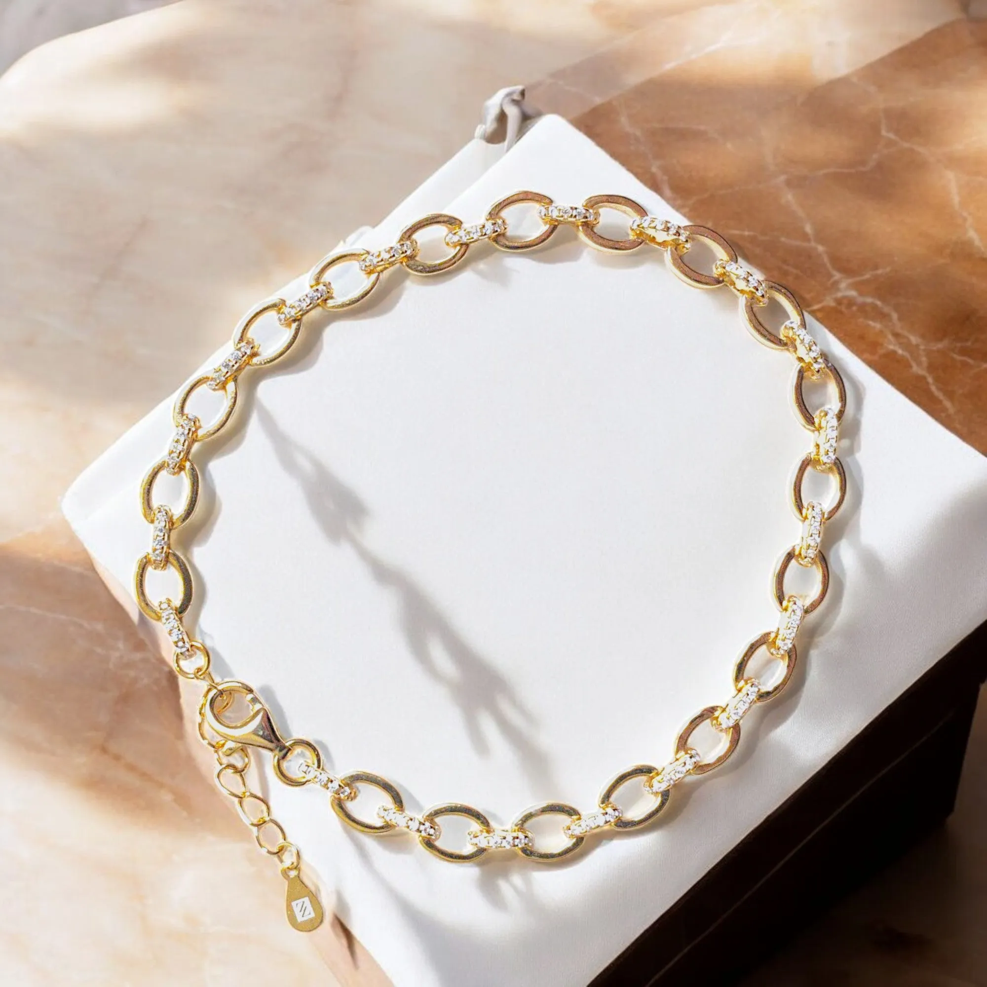 18K Gold-Plated Oval Link Bracelet