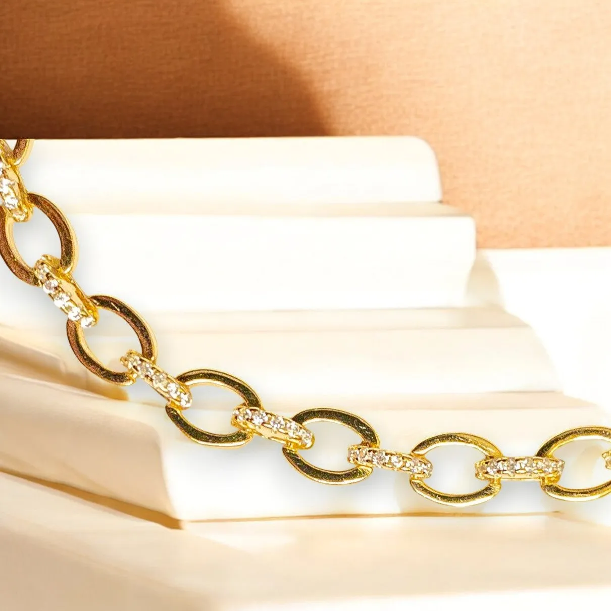 18K Gold-Plated Oval Link Bracelet