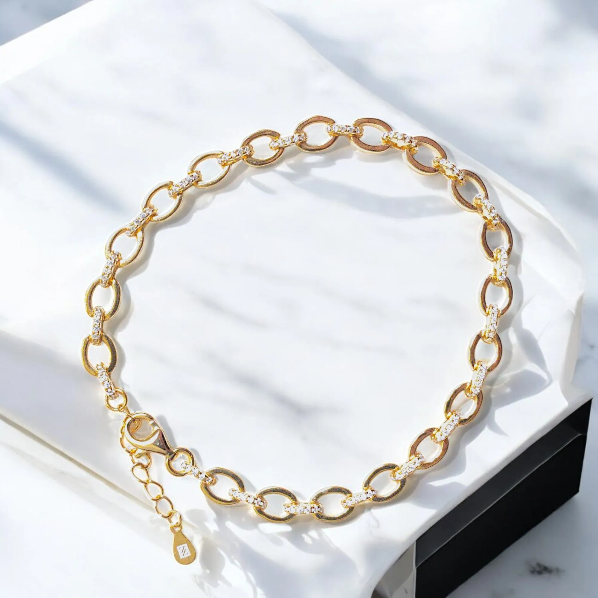 18K Gold-Plated Oval Link Bracelet