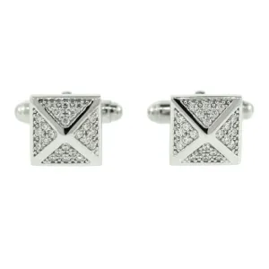 18k White Gold Diamond Cufflinks St Marks