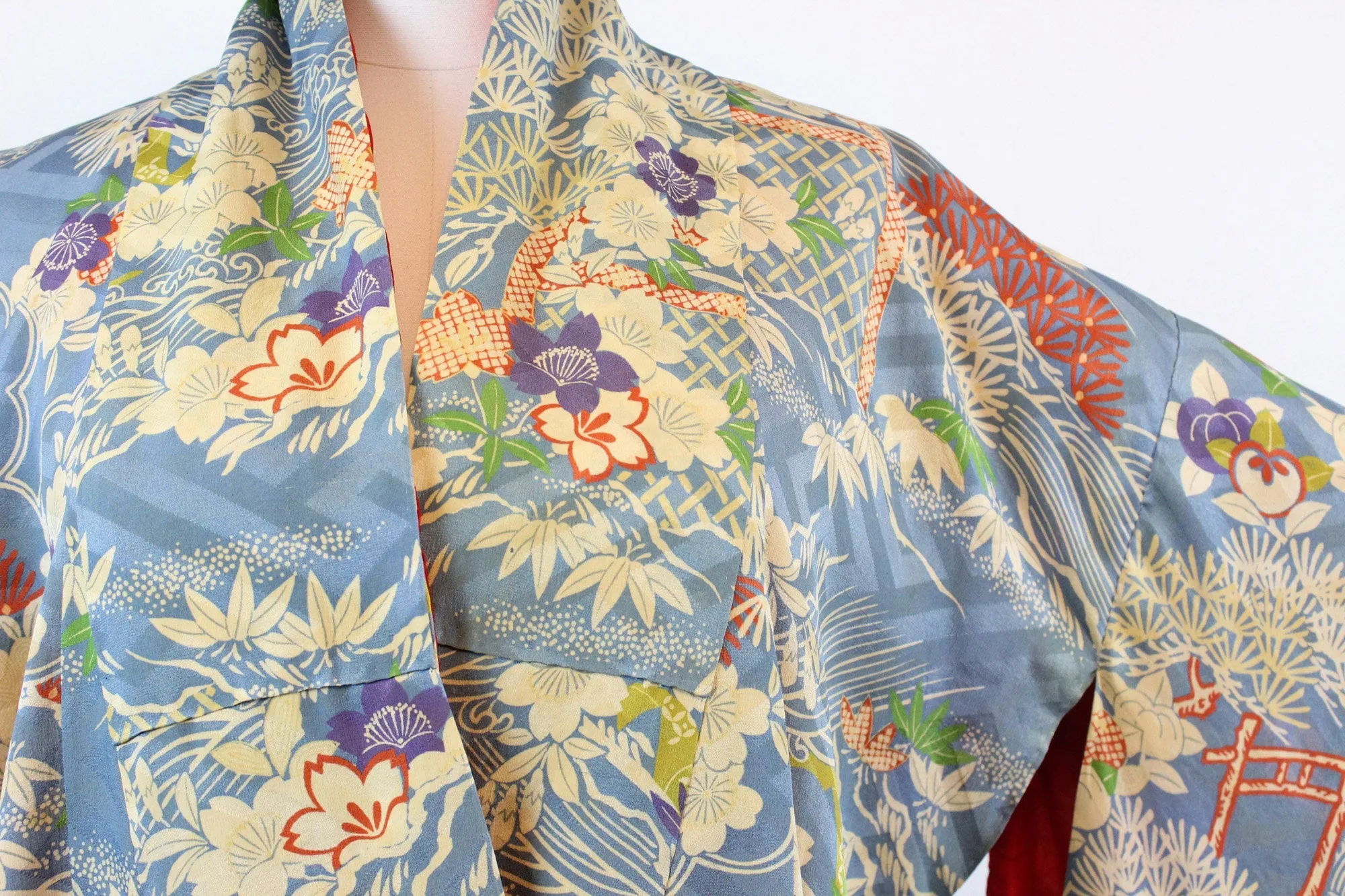 1940s silk KIMONO water lilies small medium large | new fall