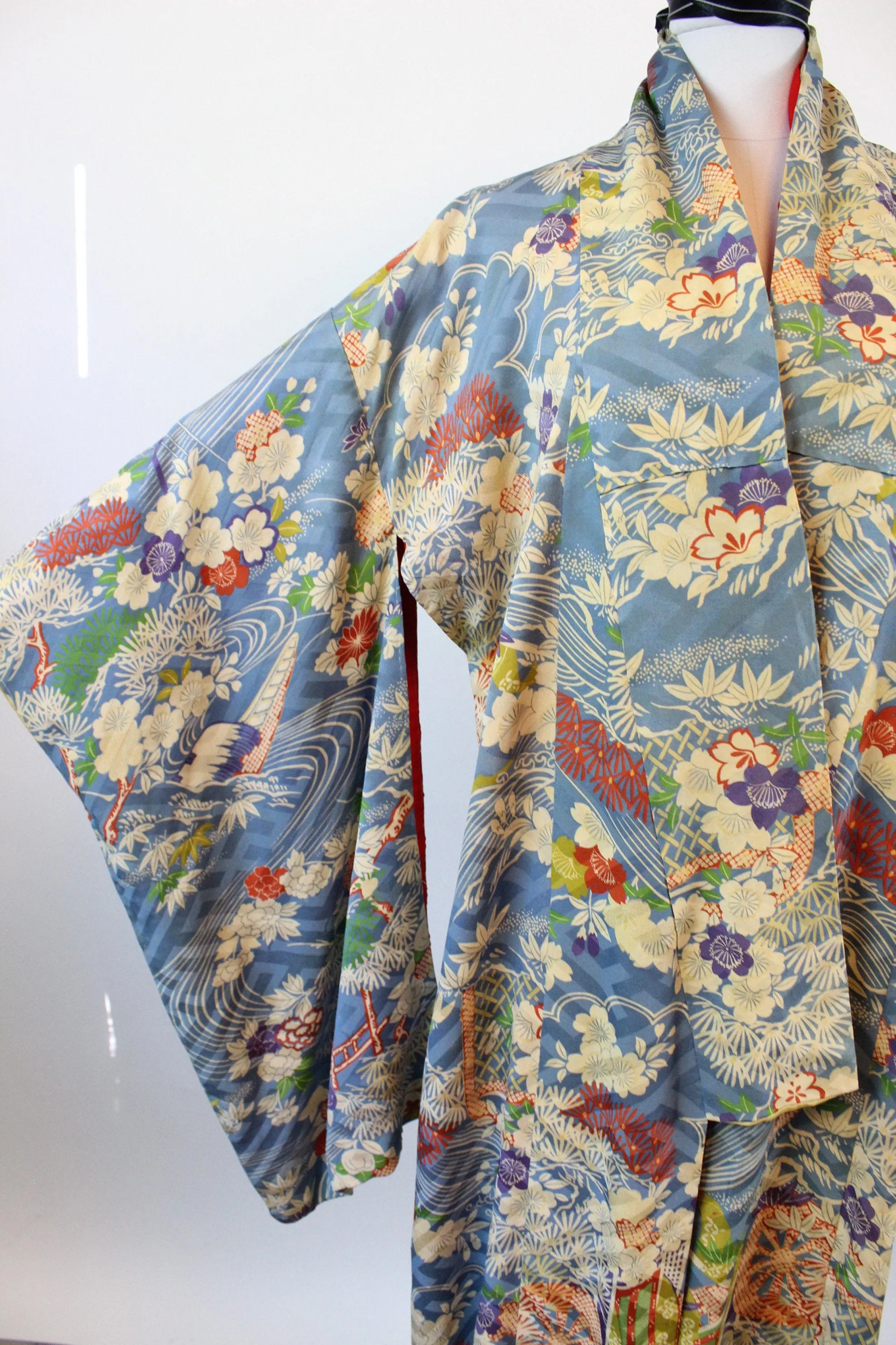1940s silk KIMONO water lilies small medium large | new fall