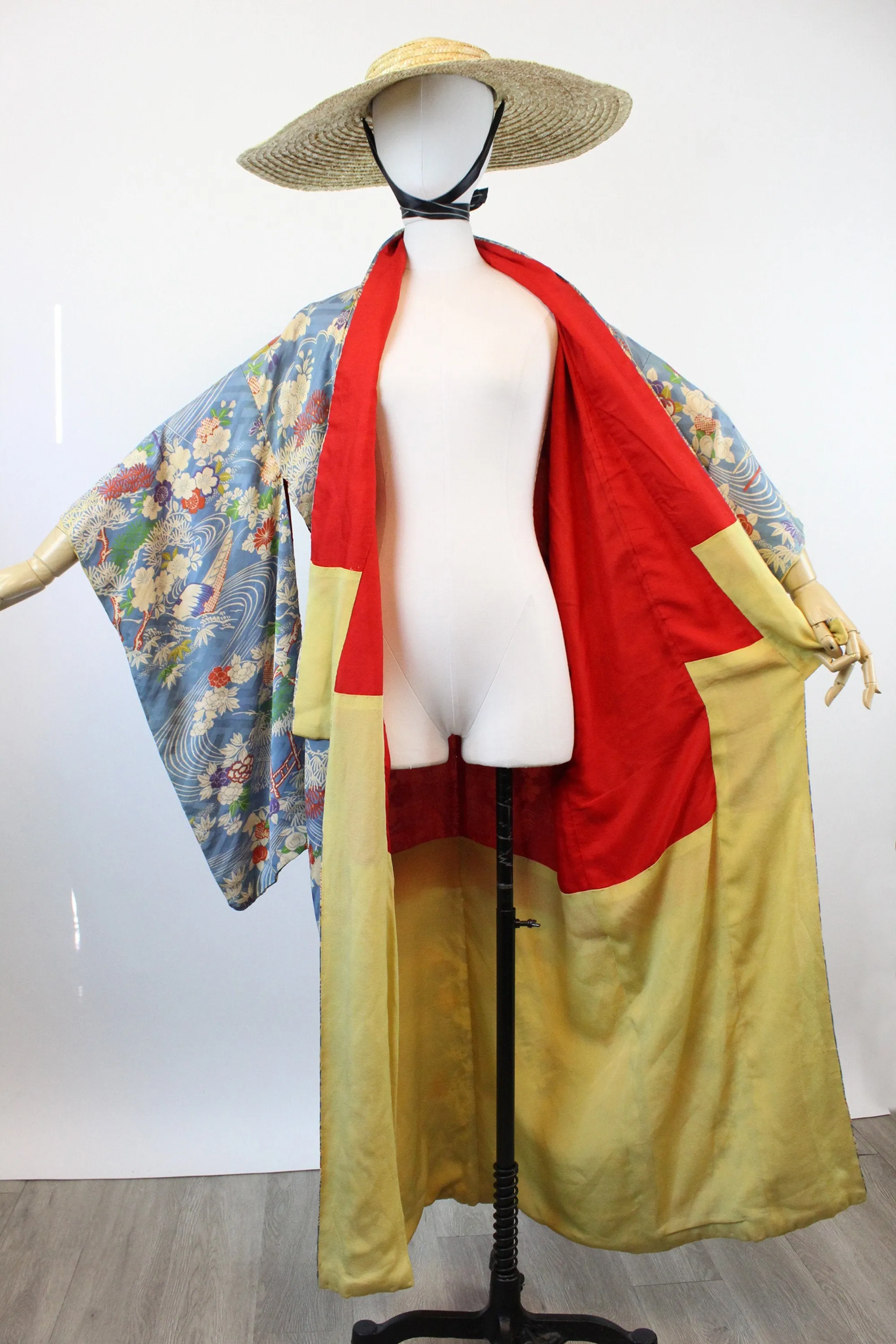 1940s silk KIMONO water lilies small medium large | new fall