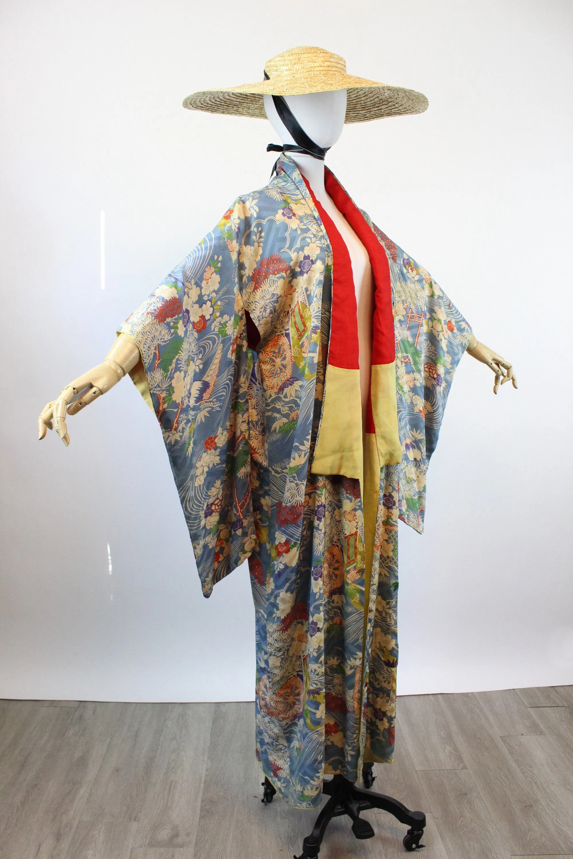1940s silk KIMONO water lilies small medium large | new fall