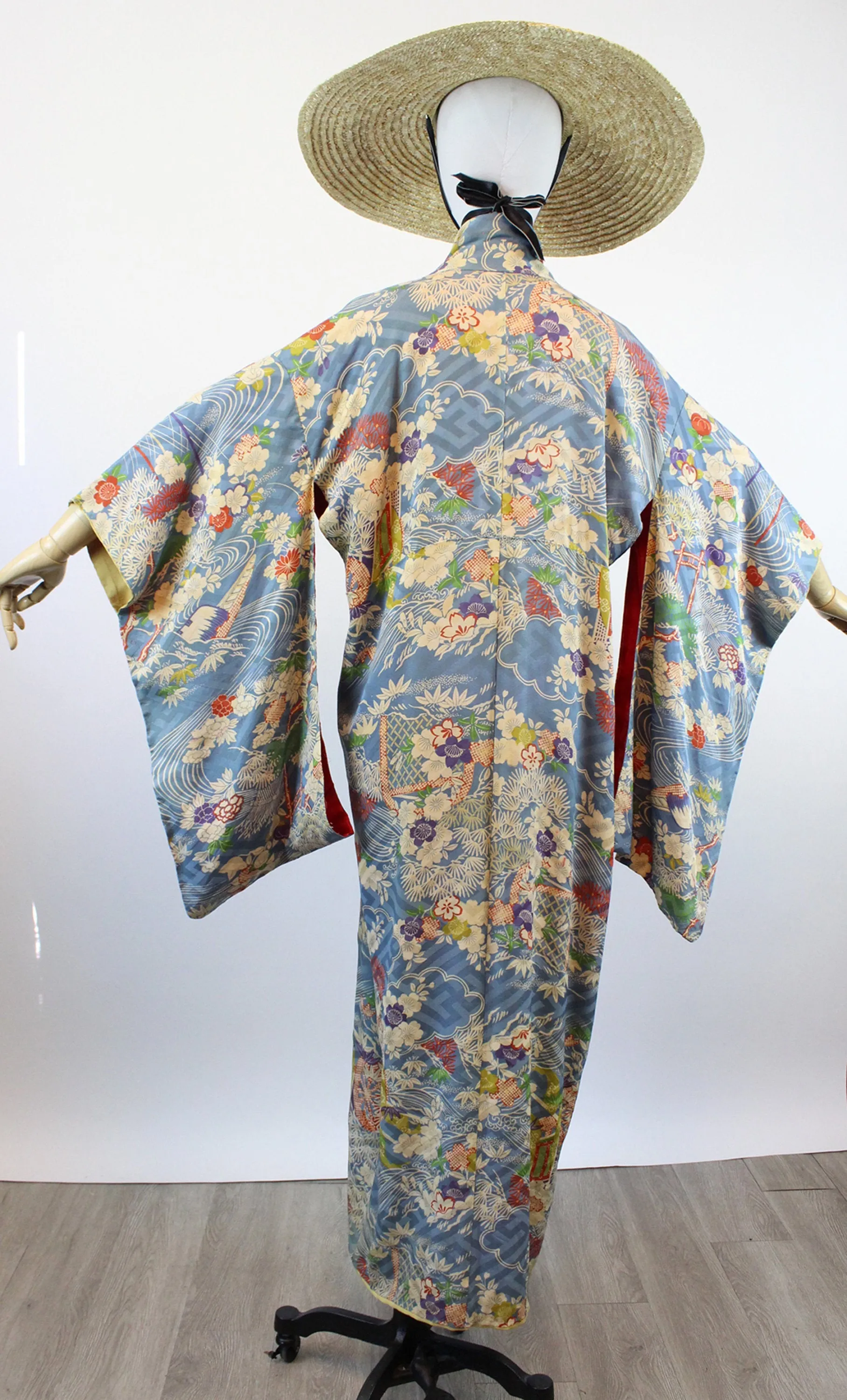 1940s silk KIMONO water lilies small medium large | new fall