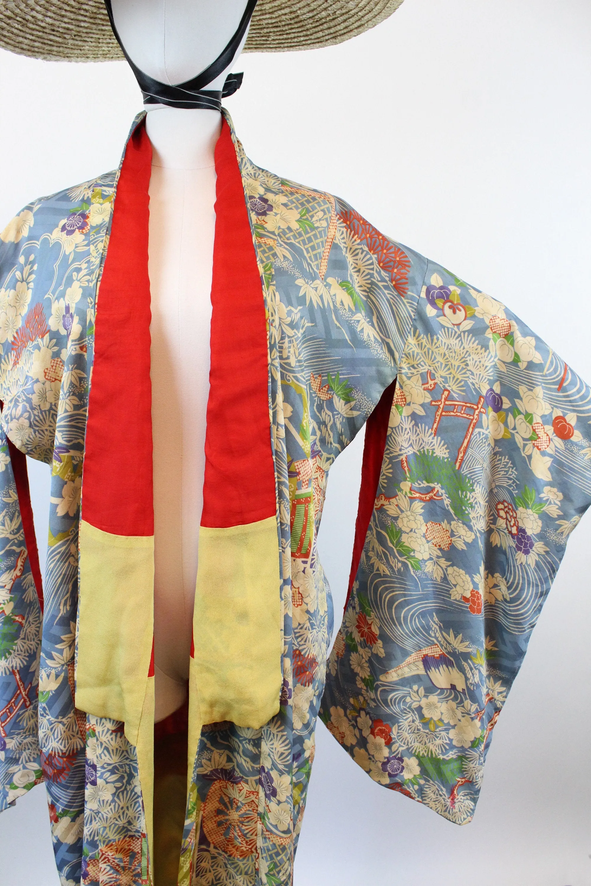 1940s silk KIMONO water lilies small medium large | new fall