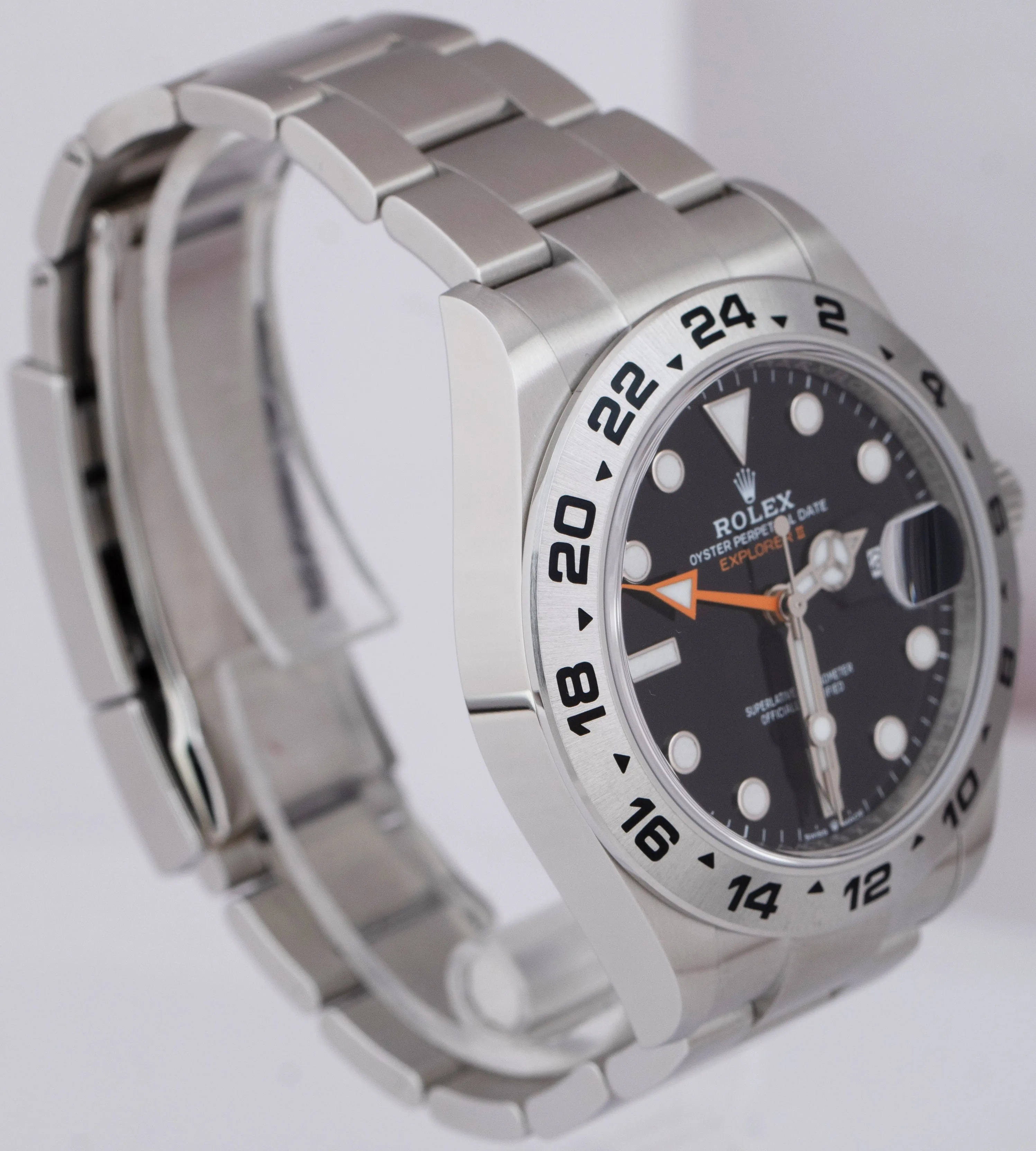2021 Rolex Explorer II PAPERS 42mm Black Orange Stainless GMT Watch 226570 B P