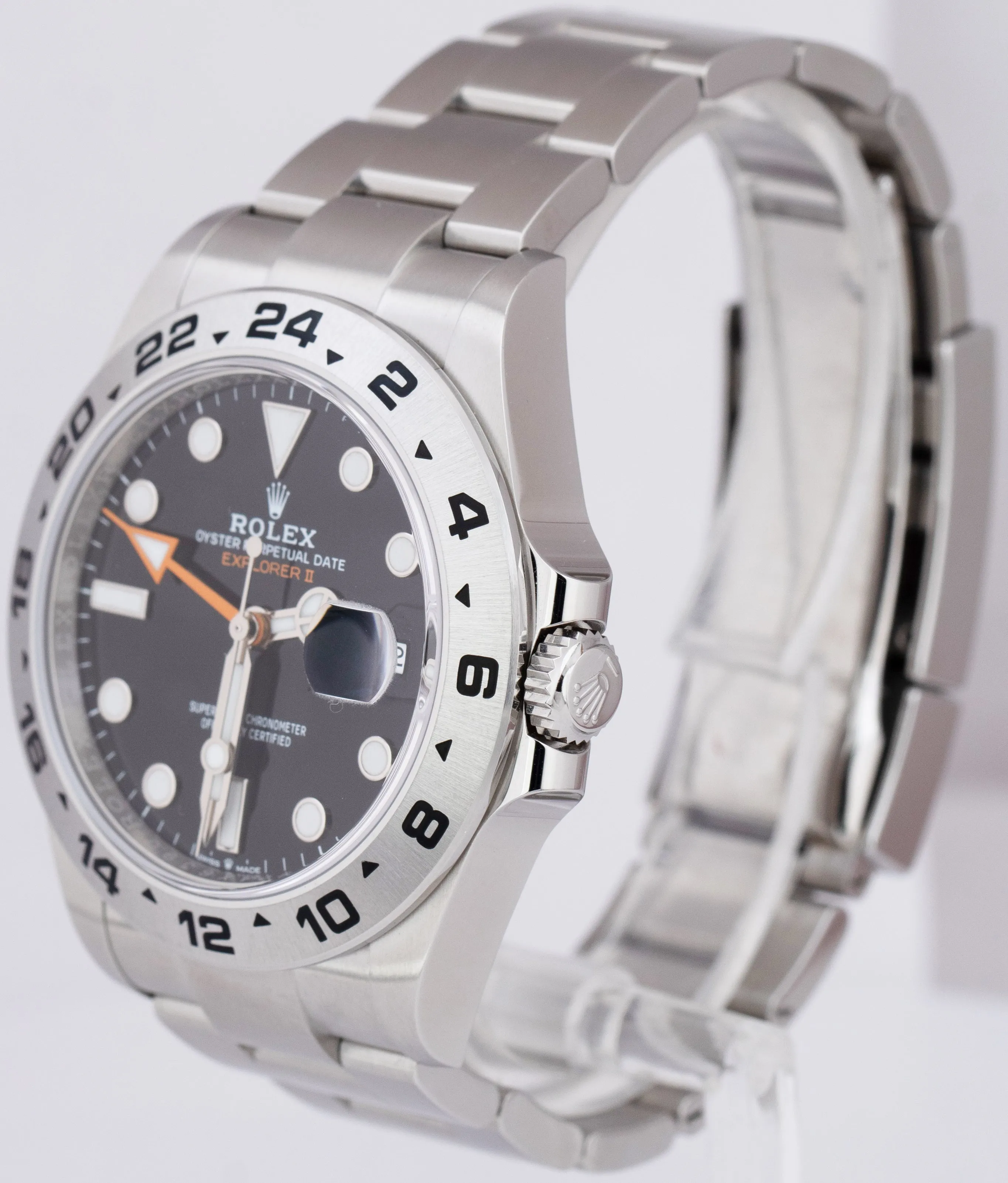 2021 Rolex Explorer II PAPERS 42mm Black Orange Stainless GMT Watch 226570 B P