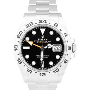 2021 Rolex Explorer II PAPERS 42mm Black Orange Stainless GMT Watch 226570 B P