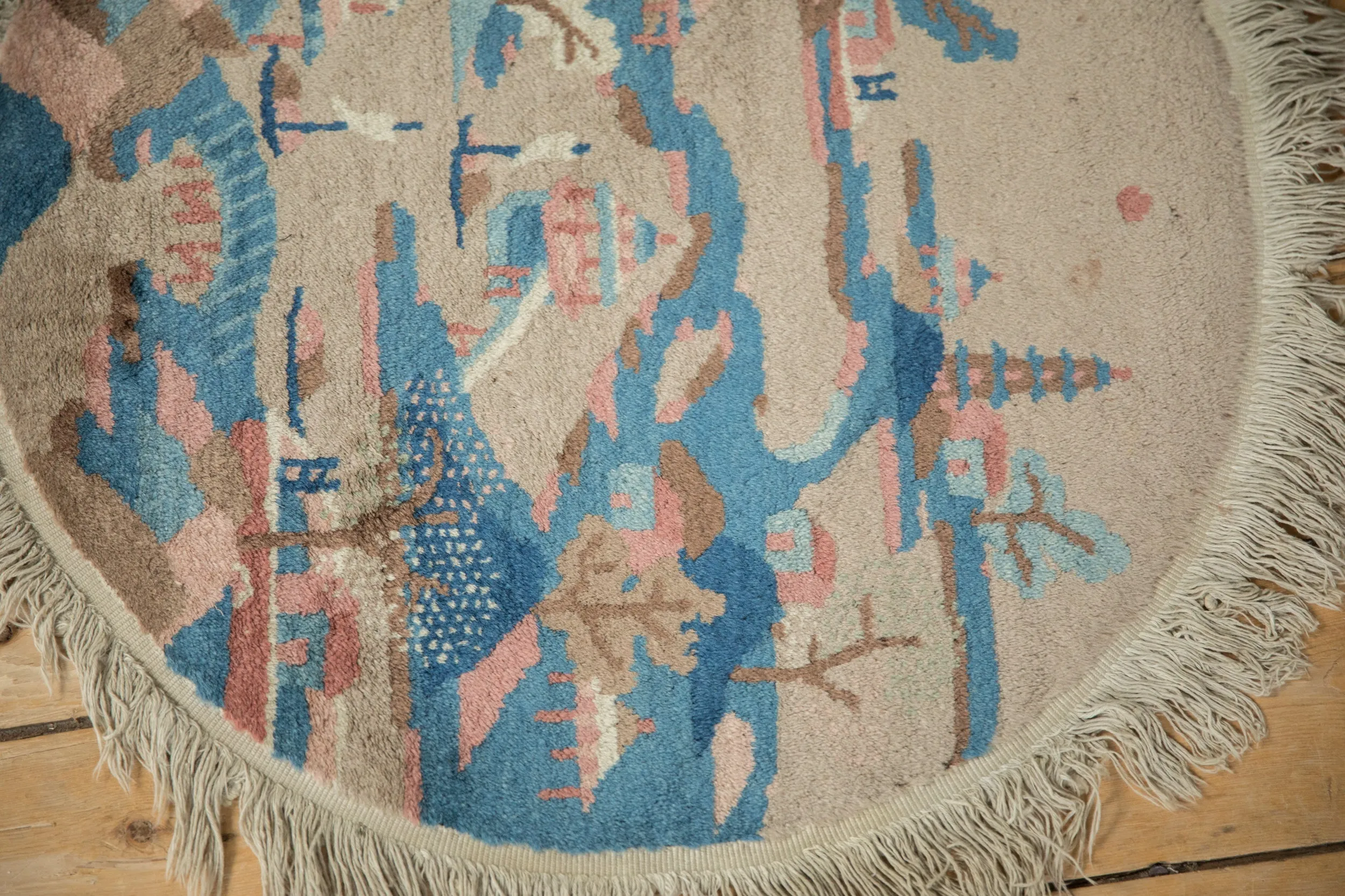 2x2 Vintage Art Deco Round Rug Mat
