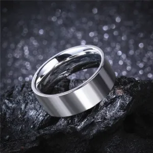 8mm Classic Stainless Steel Flat Wedding Band