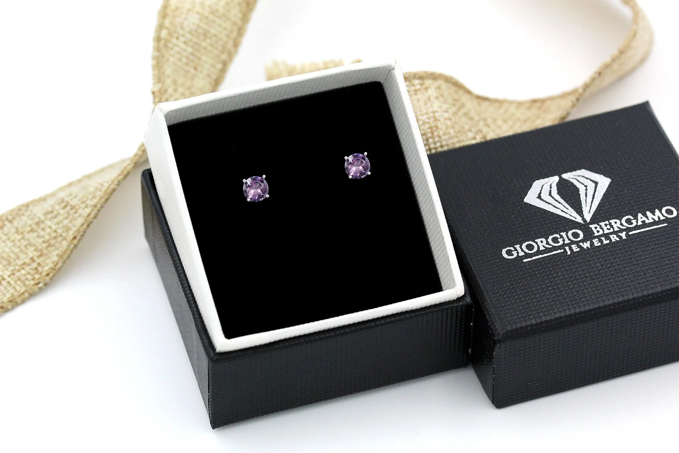 925 Sterling Silver 1.00 ct Genuine Gemstone Birthstone Stud Earrings