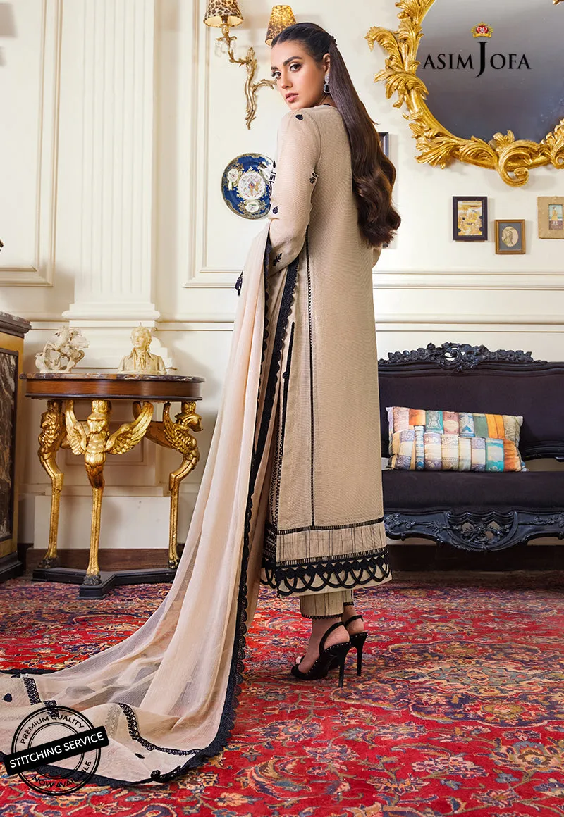 AJIM-17 Asim Jofa The Iqra & Minal Edit Winter Collection 2022 | Unstitched Embroidered Cotton Suits