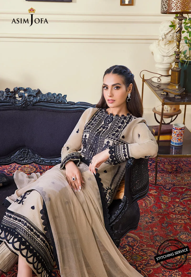 AJIM-17 Asim Jofa The Iqra & Minal Edit Winter Collection 2022 | Unstitched Embroidered Cotton Suits