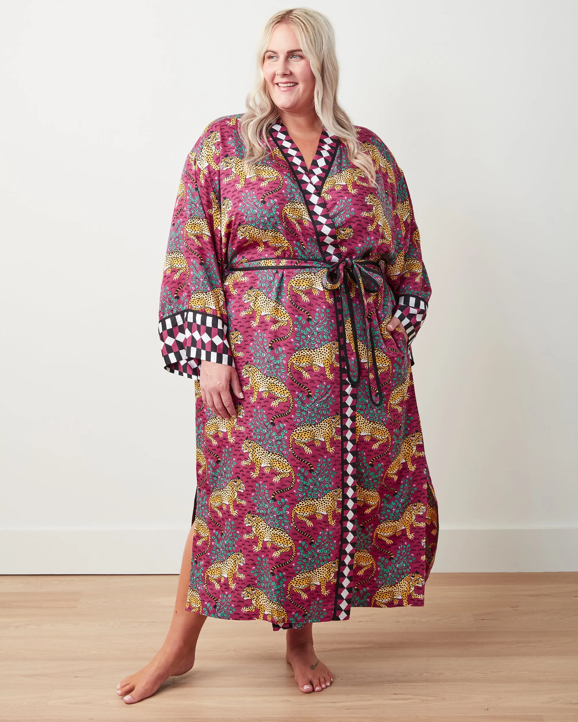 Bagheera - Satin Robe - Wine