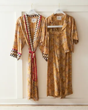 Bagheera - Satin Wildest Dreams & Robe Set - Tobacco