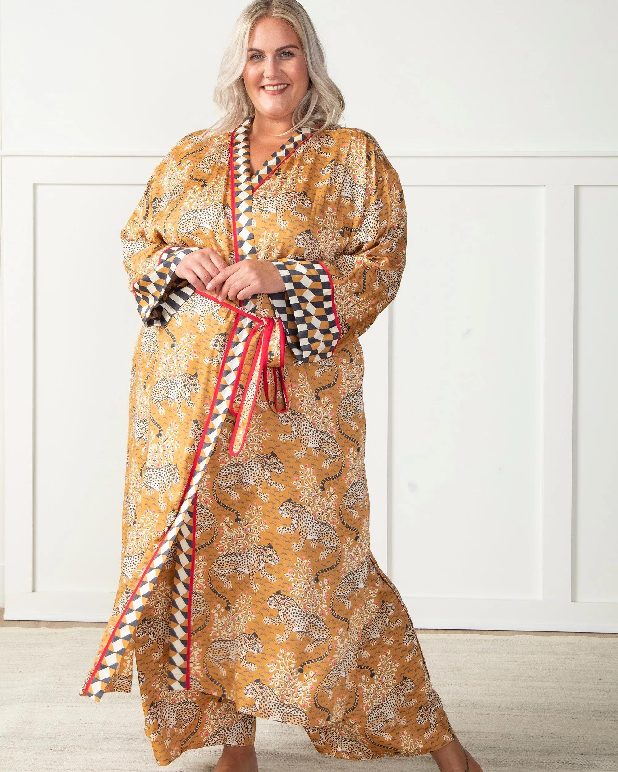 Bagheera - Satin Wildest Dreams & Robe Set - Tobacco