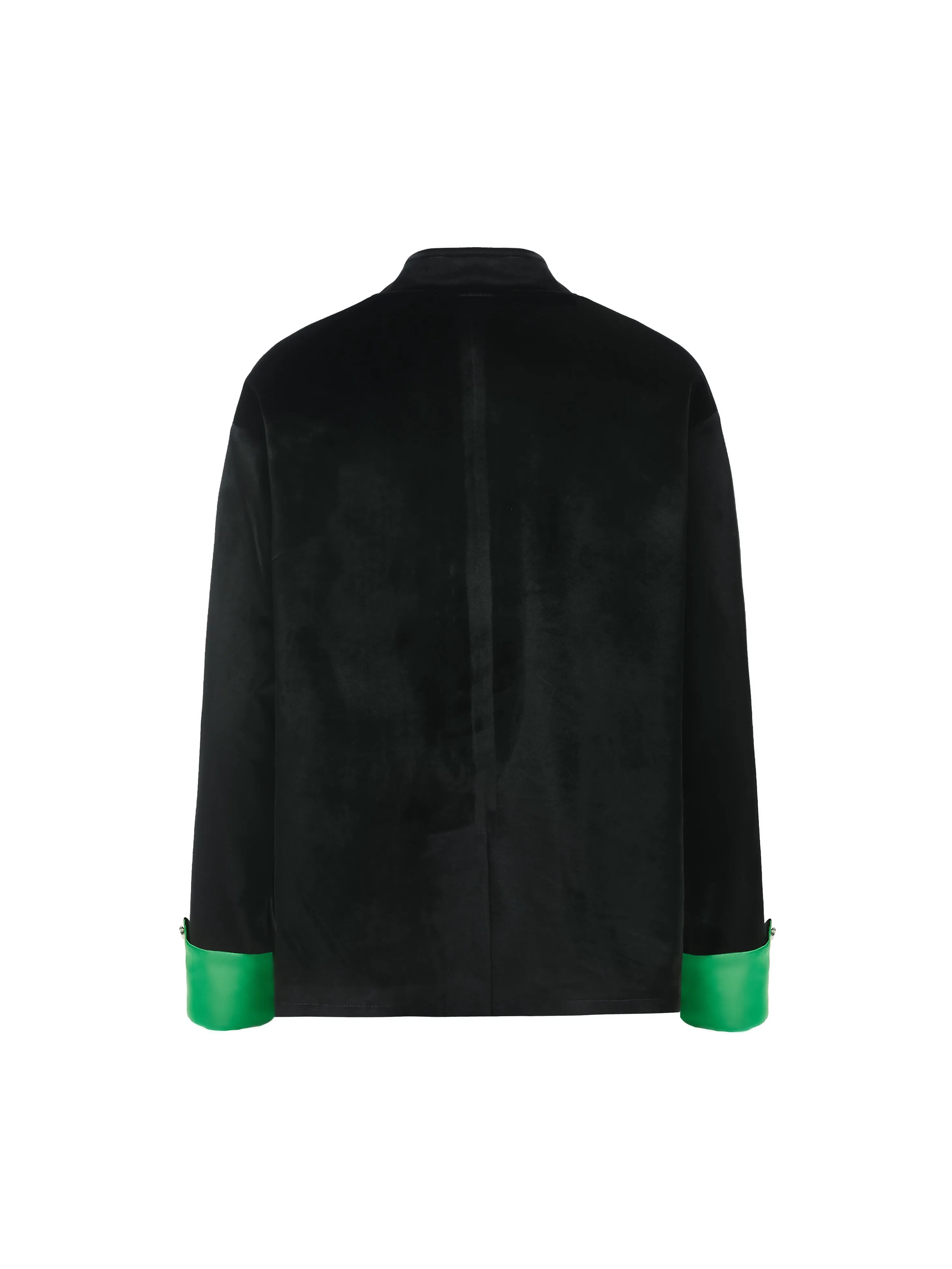 Black & Green Velvet Tang Suit Jacket