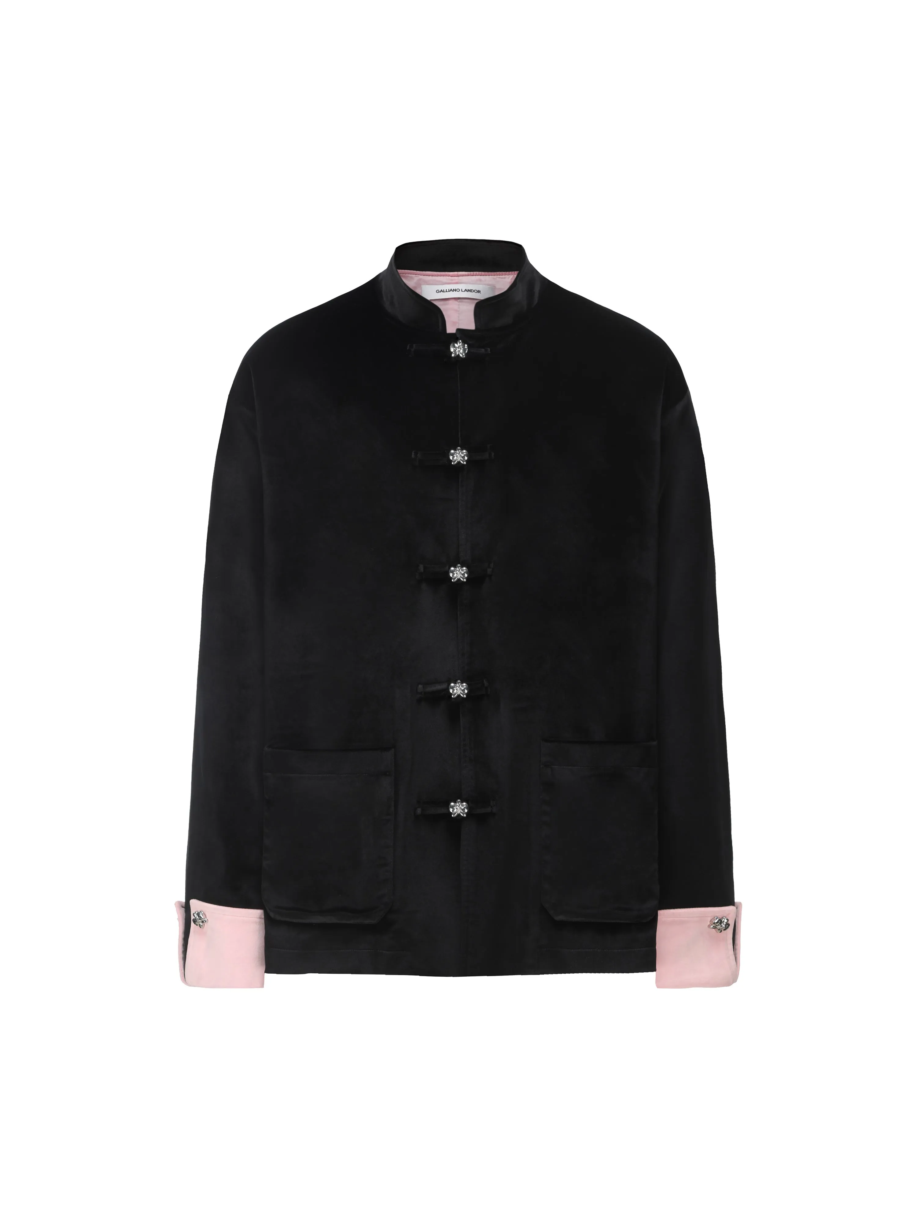 Black & Pink Velvet Tang Suit Jacket