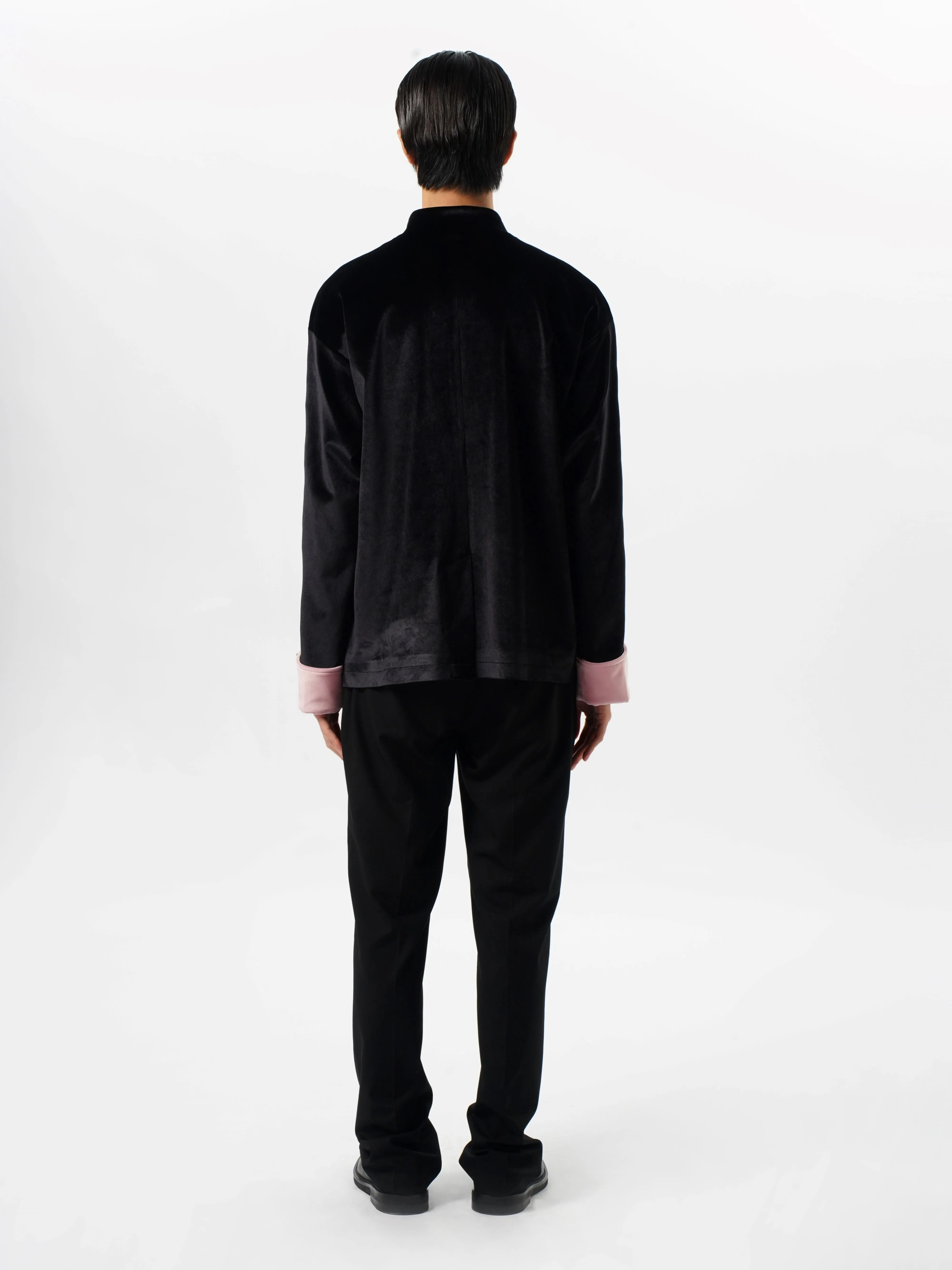 Black & Pink Velvet Tang Suit Jacket