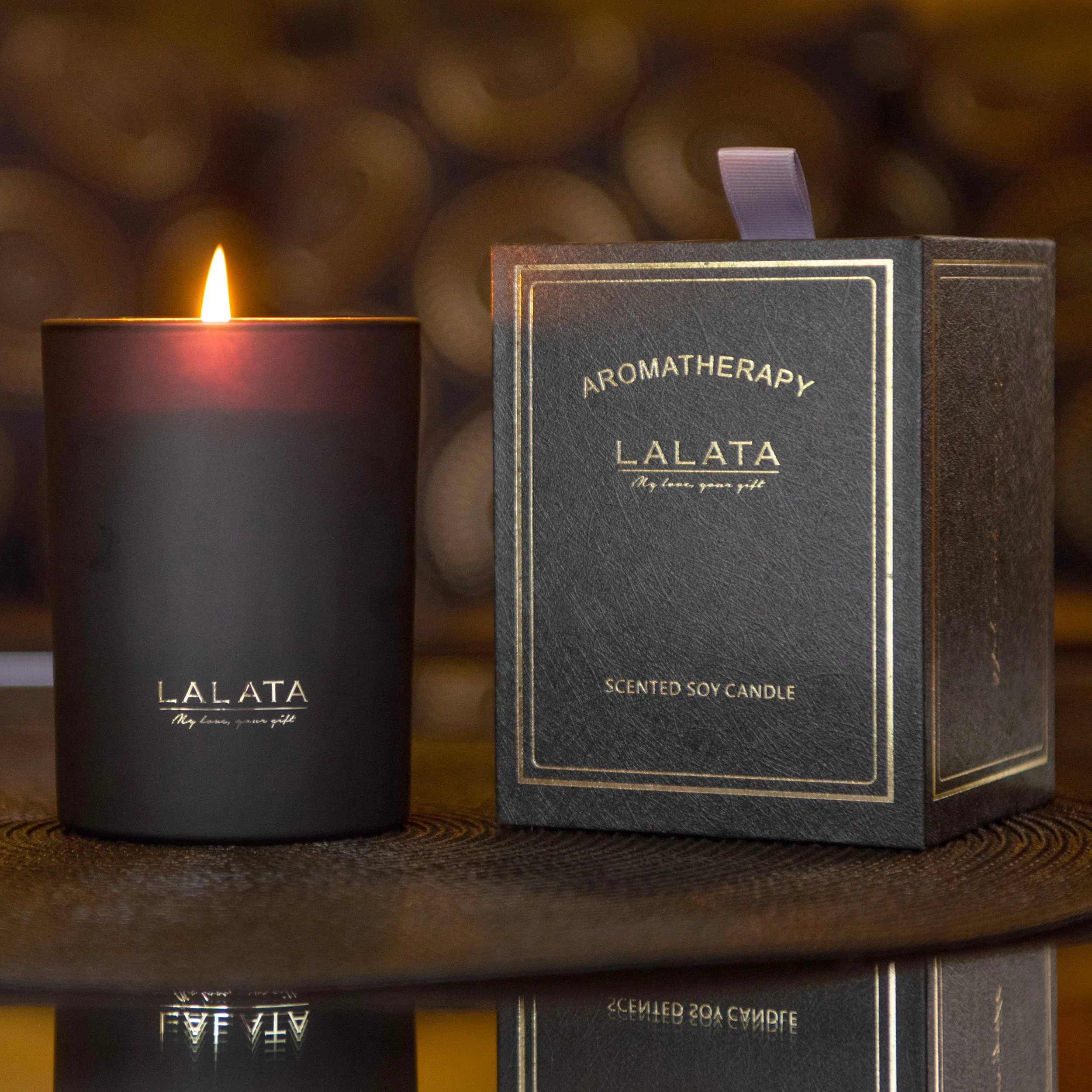 Black Candle - Scented Coconut Mango Amber