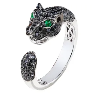 Black Diamond Panther Wrap Ring
