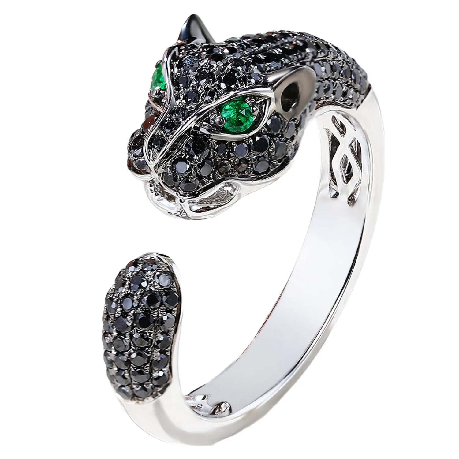 Black Diamond Panther Wrap Ring