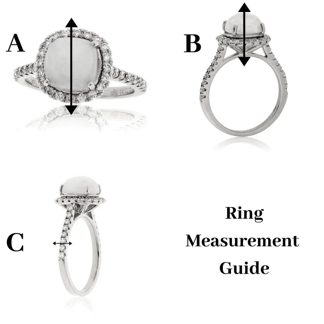 Black-Gray Fancy Cut Spinel & Diamond Halo Ring