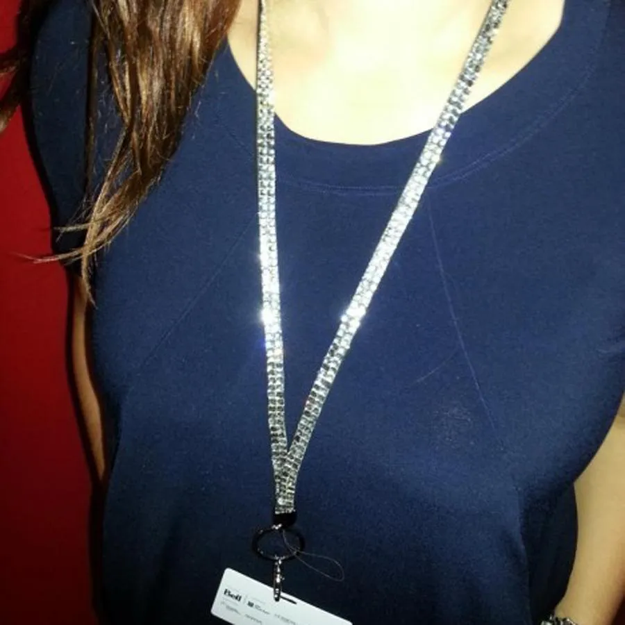 Black Rhinestone Crystal Lanyards
