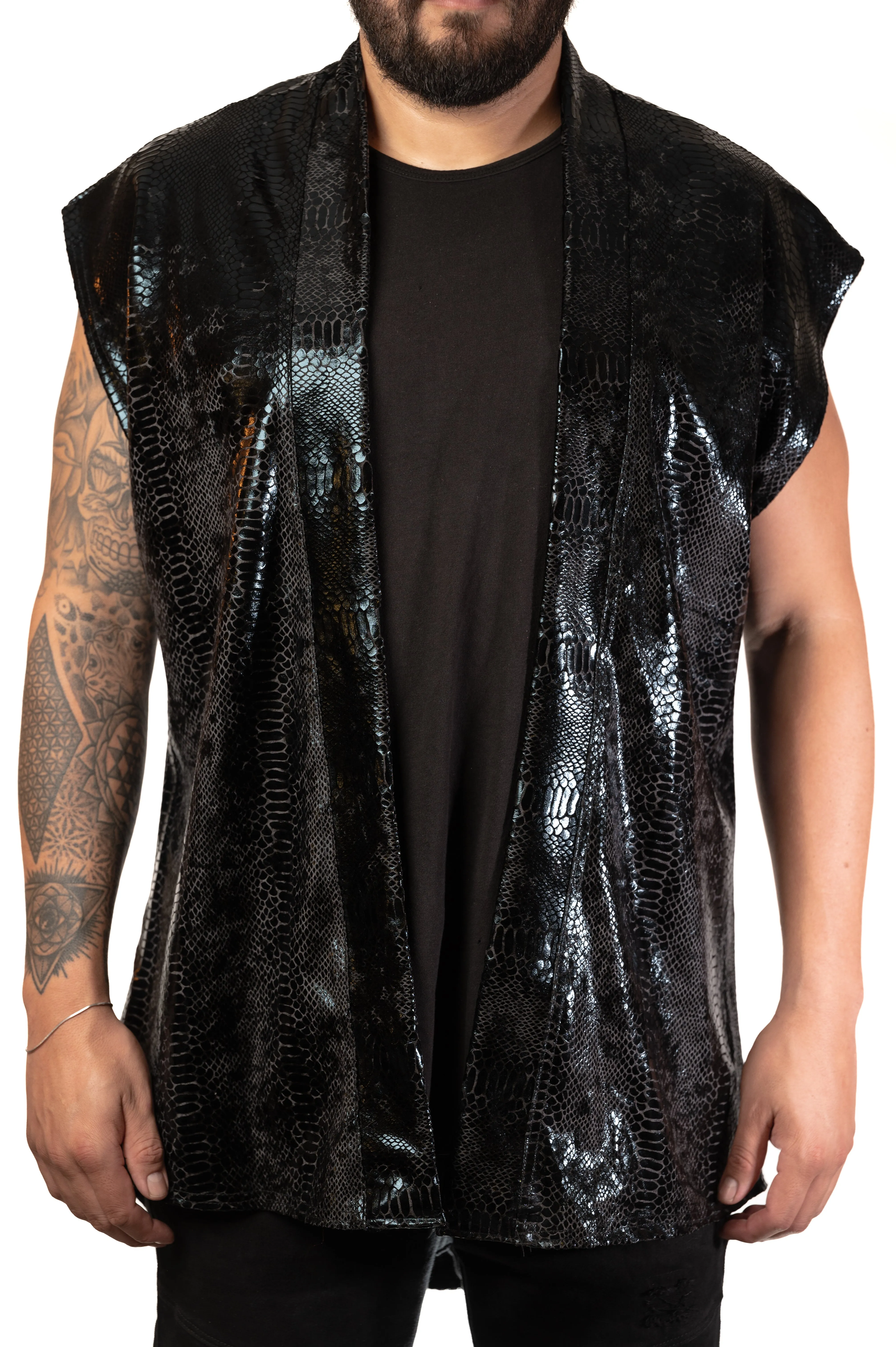 Black Snakeskin Vest