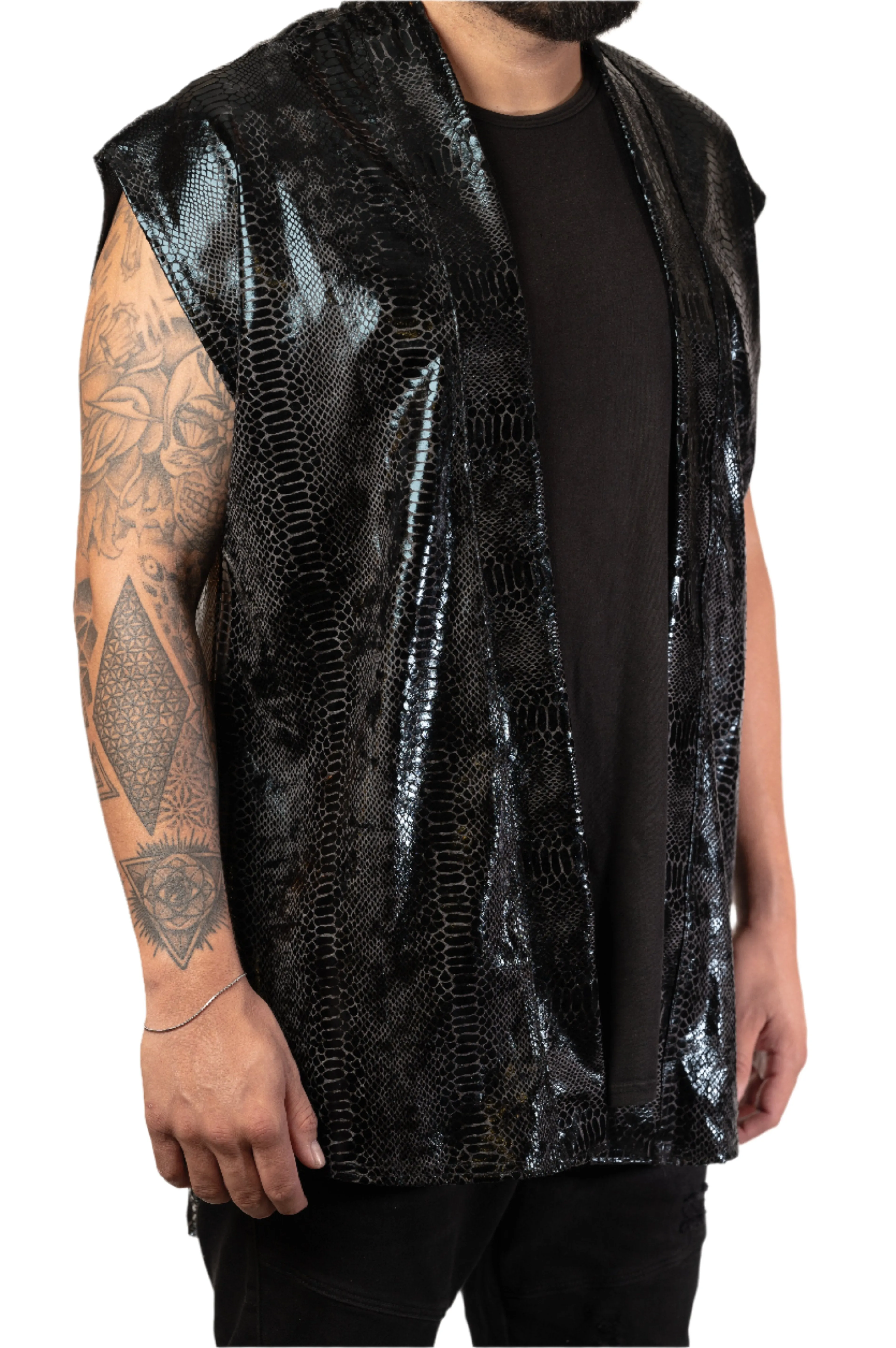 Black Snakeskin Vest