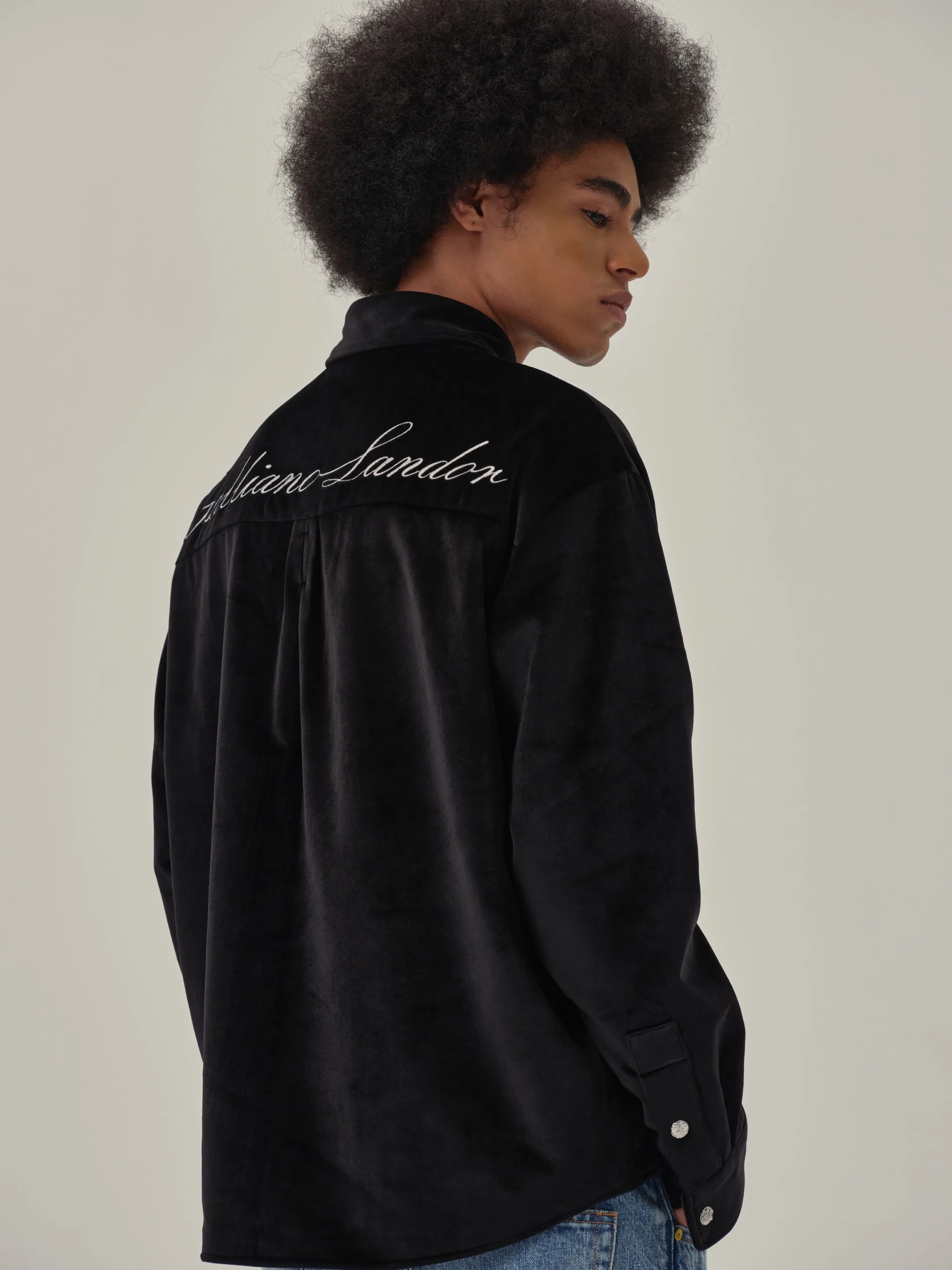 Black Velvet Shirt Jacket