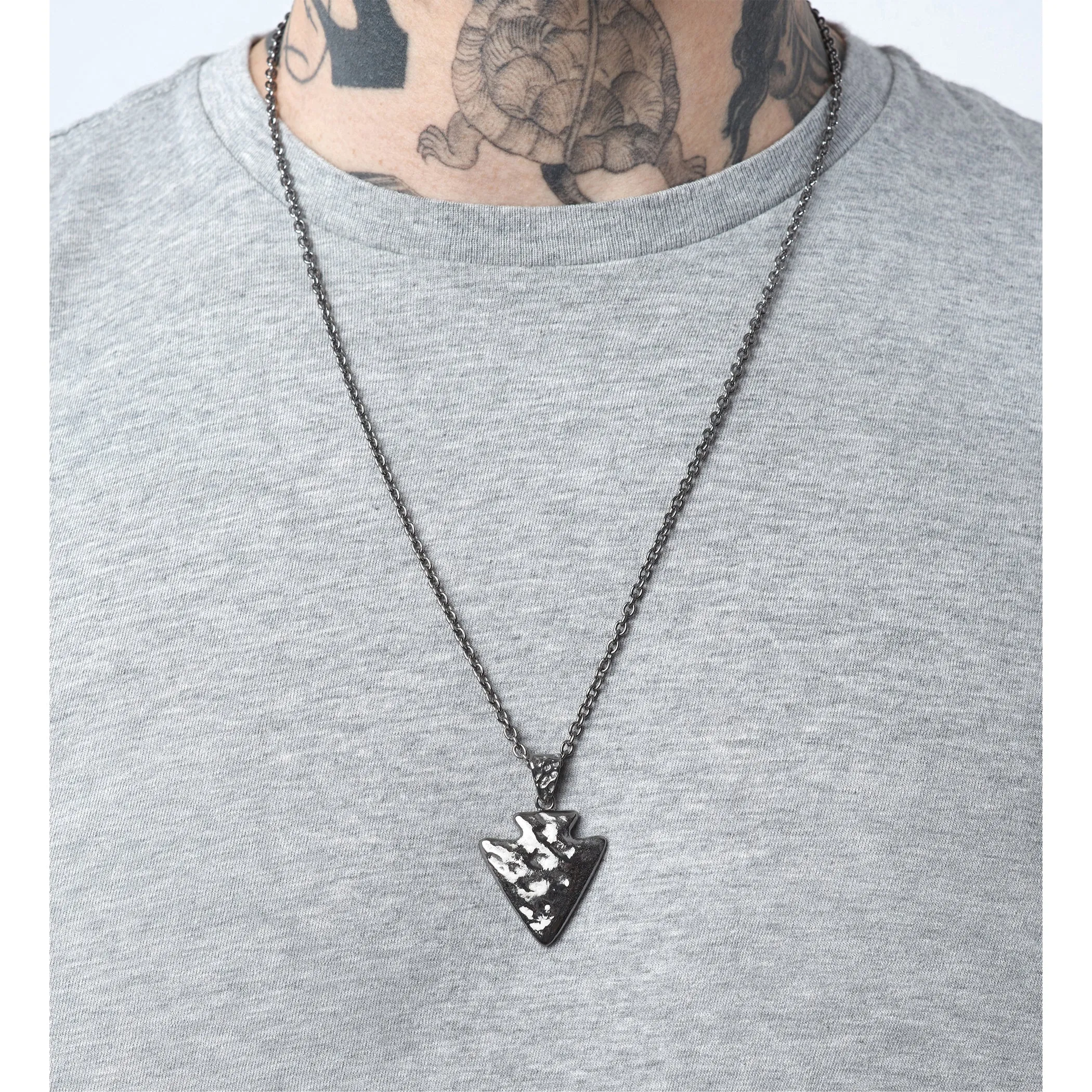 Blackened Silver Islander Arrowhead Pendant