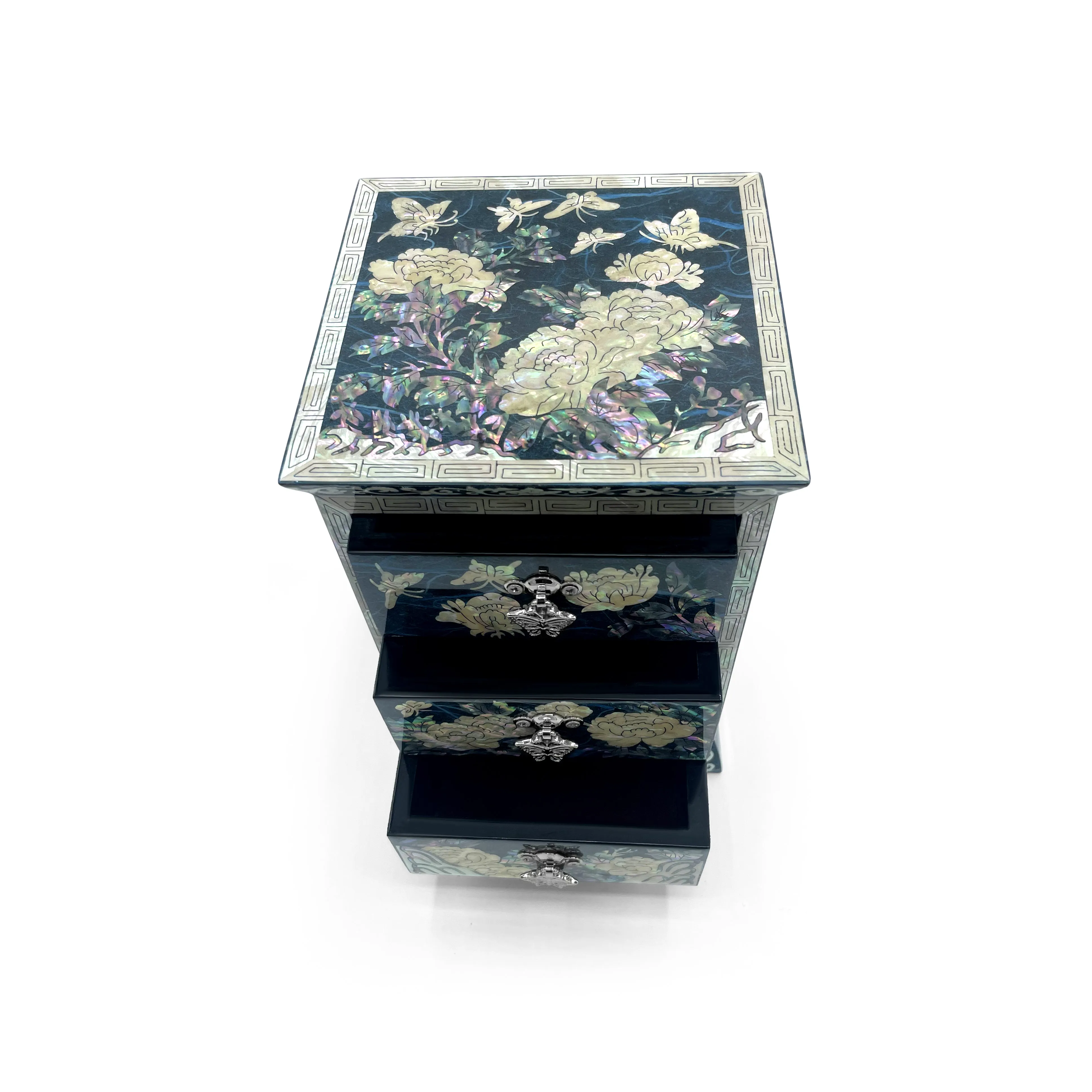 Blue Butterflies and Lotus Blossom Standing Dresser