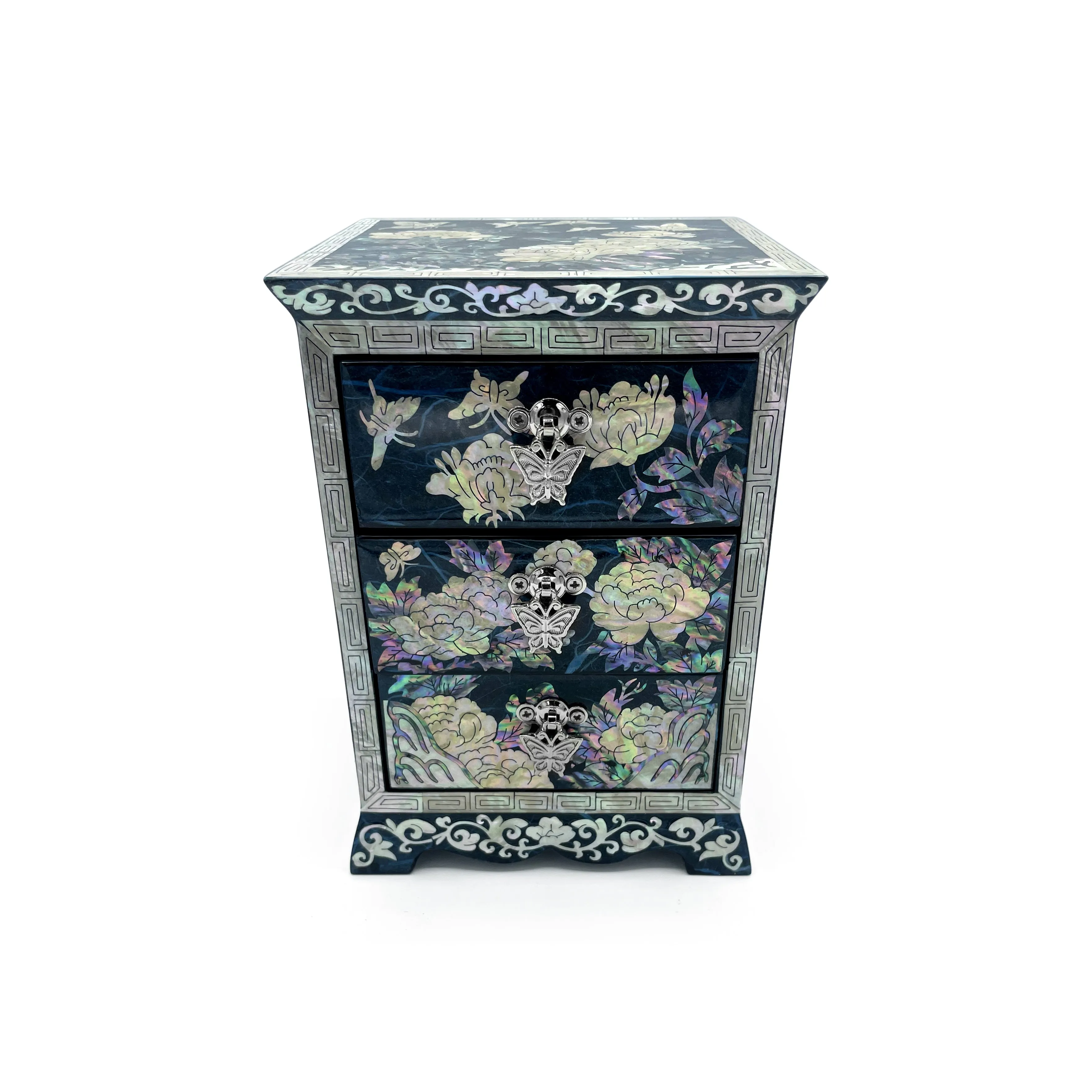 Blue Butterflies and Lotus Blossom Standing Dresser