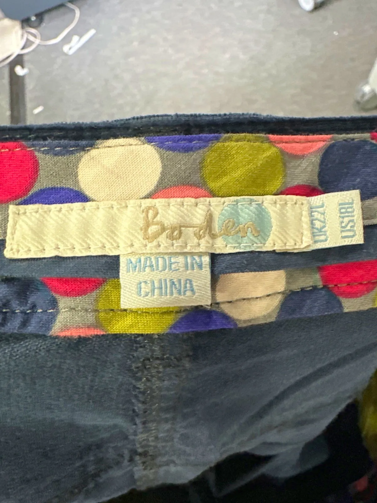 Boden Navy Corduroy Trousers UK 22L