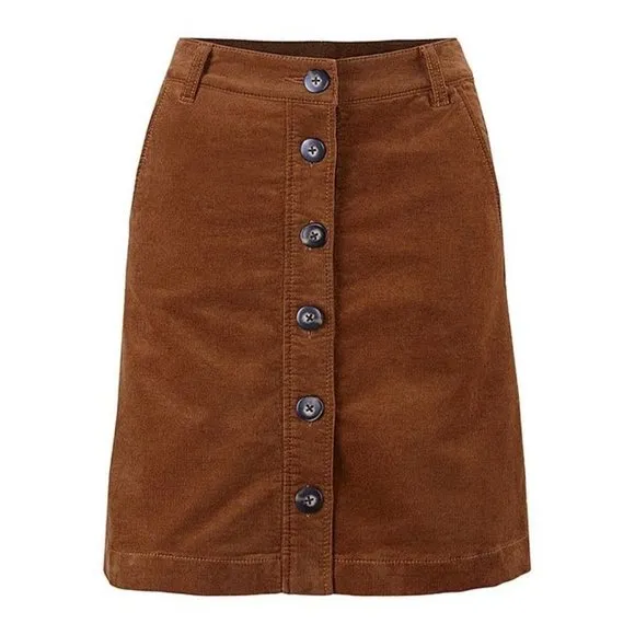 CABI #3755 Corduroy University Skirt Toffee sz 4 Women's