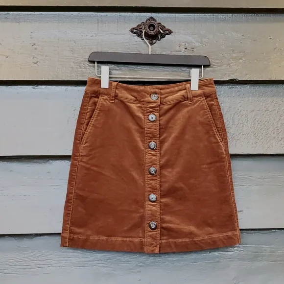 CABI #3755 Corduroy University Skirt Toffee sz 4 Women's