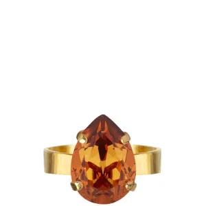 Caroline Svedbom Gold Mini Drop Ring - Light Amber
