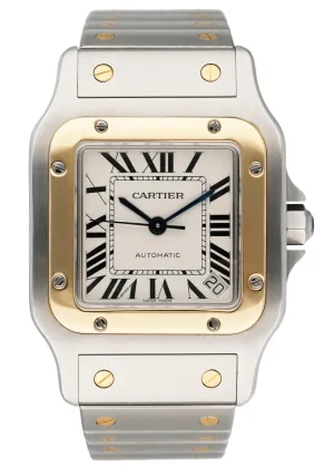 Cartier Santos Galbee W20099C4 18K Yellow Gold & Steel Mens Watch