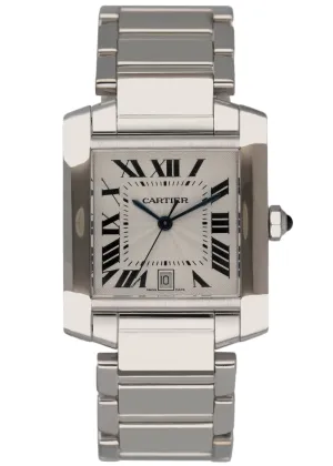 Cartier Tank Francaise 2366 18K White Gold Men's Watch