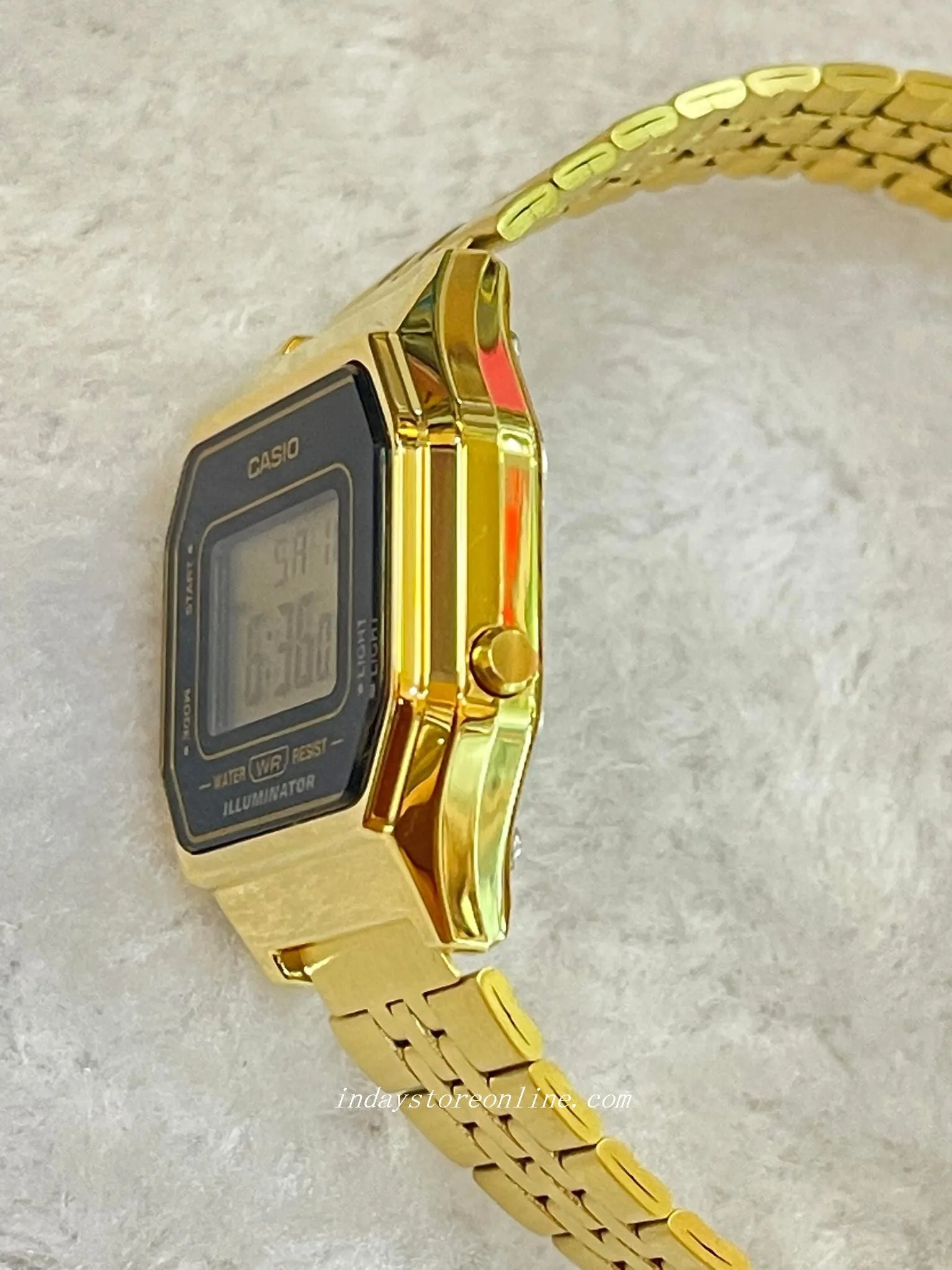Casio Vintage Women's Watch LA680WGA-1D Gold Plated Stainless Steel Self-adjustable Band